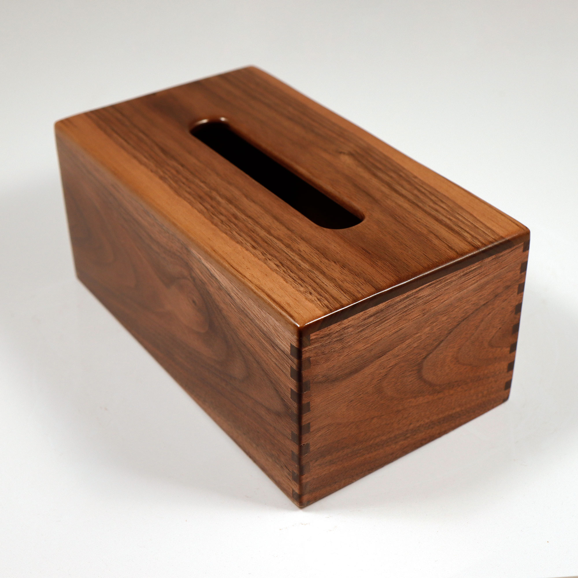 Wooden tissue box cover NEW! Walnut 
