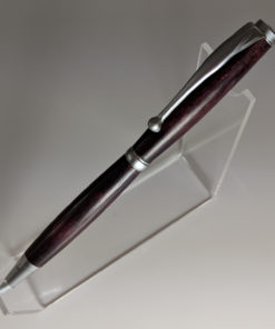 Slimline Ballpoint Pen - Purpleheart Wood - Satin Chrome Hardware