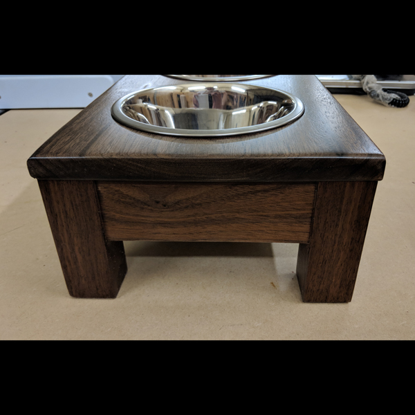 Small Texas Black Walnut - 1 Quart Raised Dog Bowl Stand - With Bowls - Oak  Knoll Woodworks