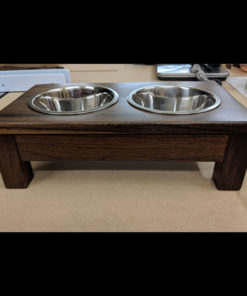 Small Texas Black Walnut Raised Dog Bowls - Small