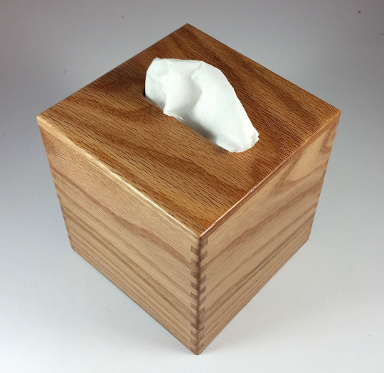 Tissue Box - Small - Flat Sawn Oak