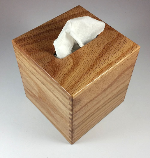 Tissue Box - Small - Flat Sawn Oak