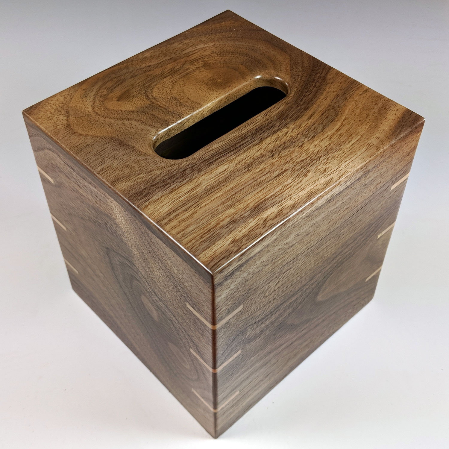 Tissue Box Cover Cube Square Size Boutique in Birdseye Maple Wood