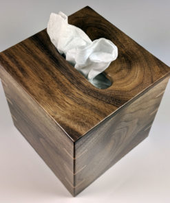 Texas Black Walnut with Red Leaf Maple Spines - Tissue Box Cover - Small Square