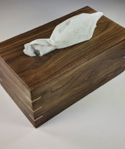 Texas Walnut Regular Tissue Box Cover - Walnut with Maple Splines