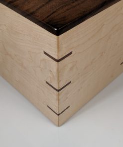 Alternative view of Solid Texas Black Walnut With Maple Sides / Walnut Splines - Handmade Tissue Box Cover Holder - Boutique Square Cube Style
