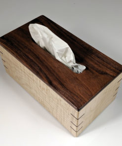 Walnut Top - Tiger Maple Sides - Walnut Splines - Regular Rectangle Tissue Box