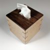 Tissue Box - Small - Walnut Top - Maple Sides - Walnut Splines