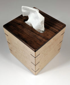 Tissue Box - Small - Walnut Top - Maple Sides - Walnut Splines