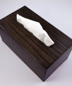 Tissue Box - Solid Oak - Ebony Stained - Rectangle Style - Box Jointed Sides