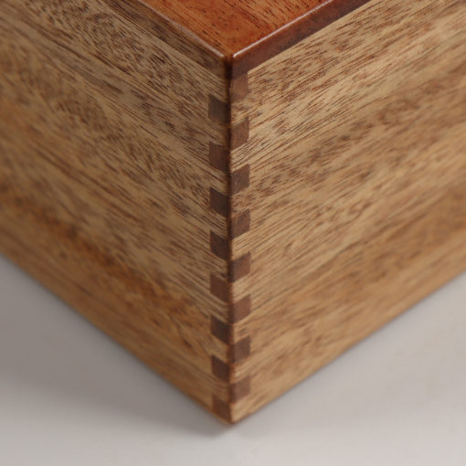 Solid African Mahogany - Handmade Tissue Box Cover Holder - Rectangular - Box Jointed Corners - Image 2