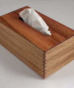 Tissue Box - Rectangular - African Mahogany - Box Jointed Sides