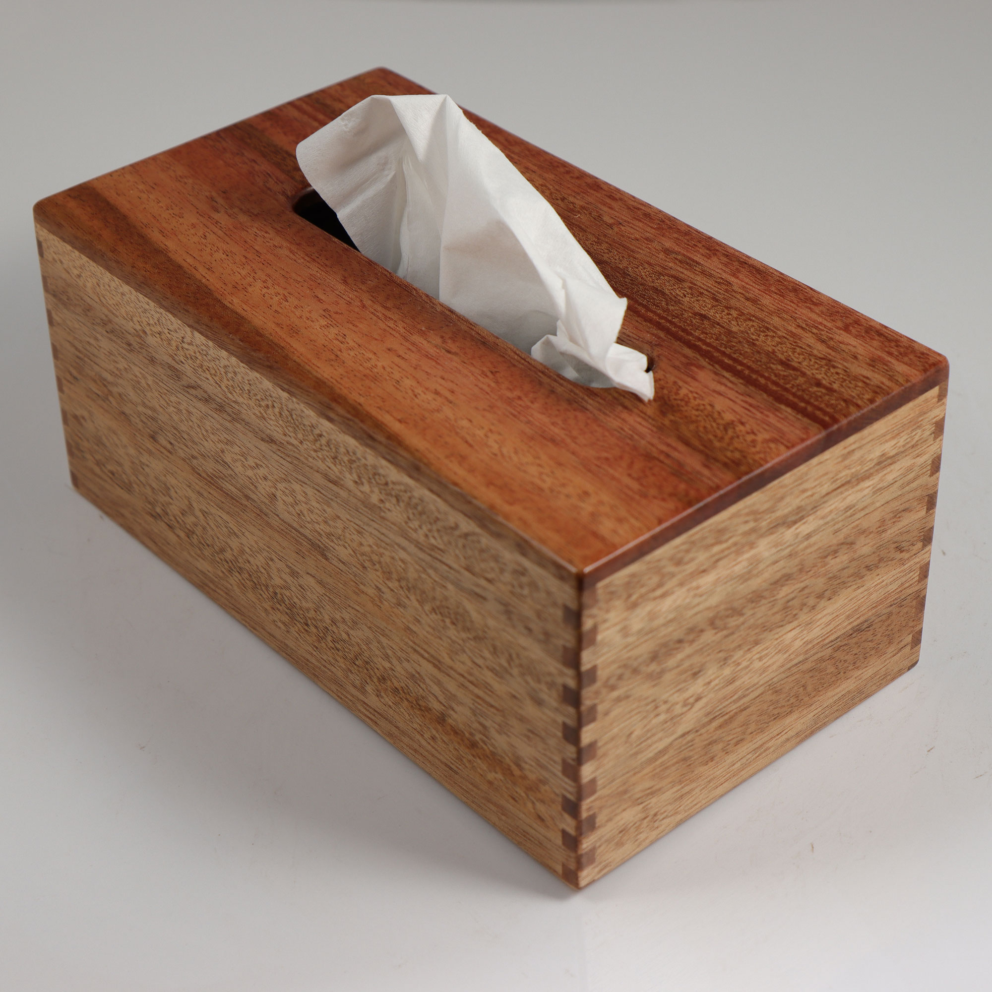 Tissue Box Cover Cube Square Size Boutique in Birdseye Maple Wood