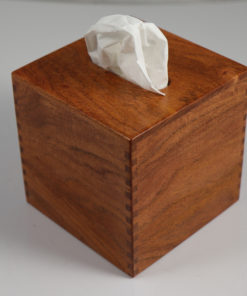 Limited Quantity - Solid Texas Mesquite - Handmade Tissue Kleenex Box Cover - Square Cube - Box Jointed Corners