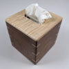 Solid Pennsylvania Tiger Maple W/ Texas Black Walnut Sides / Maple Splines - Handmade Tissue / Kleenex Box Cover Holder - Boutique Square Cube Style