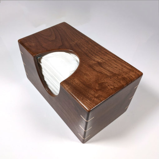 Solid Texas Black Walnut and Maple Splined Miter Joints - Handmade Tissue / Puffs Box Cover Holder - Puffs 180ct Style