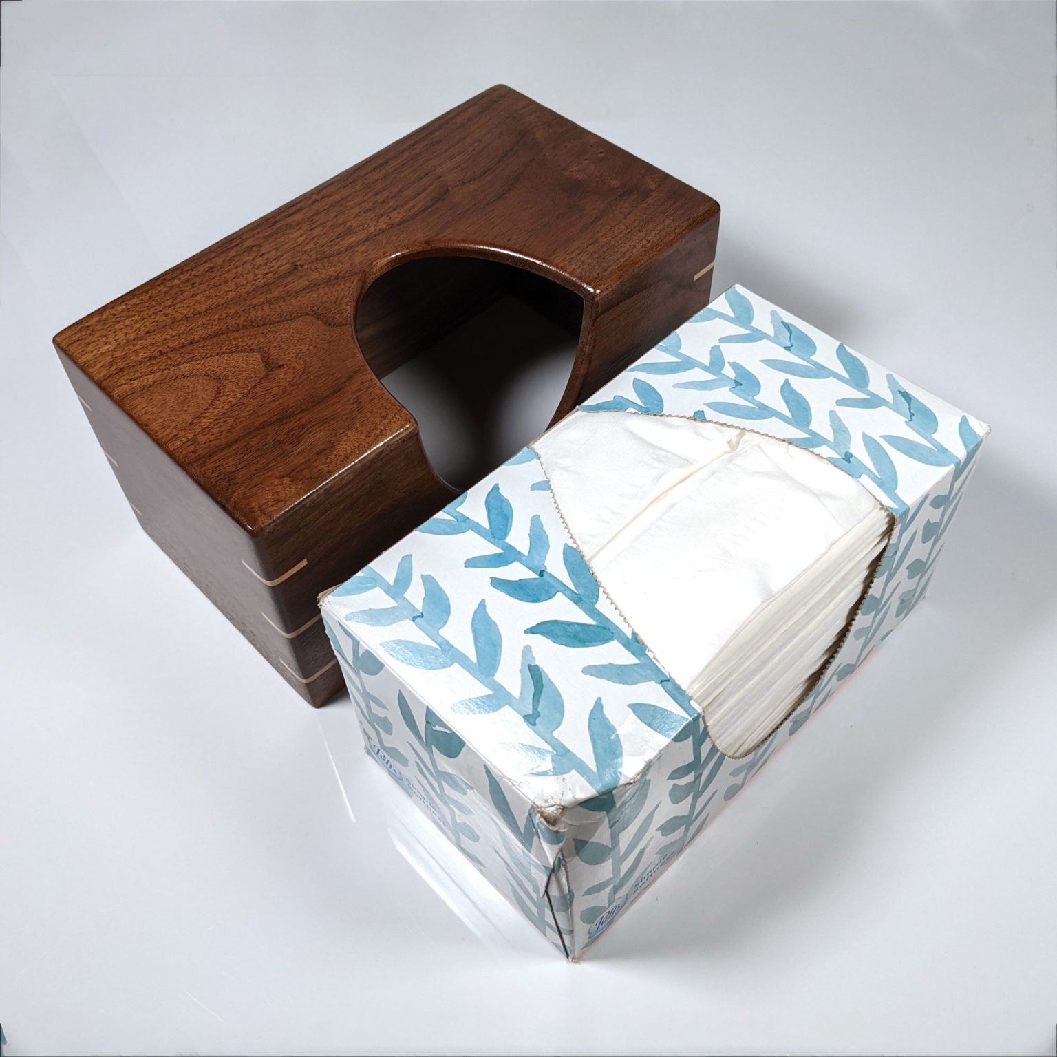 Solid Texas Black Walnut and Maple Splined Miter Joints Handmade